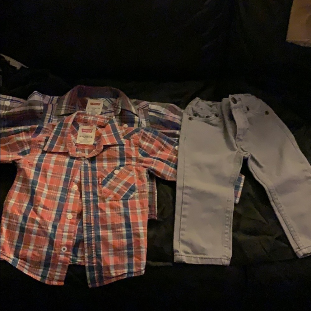 Boys long sleeve button up bundle